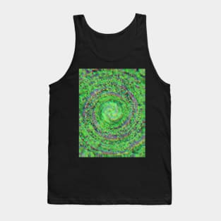 Diamond Swirl of Summer Green Leafs Tank Top